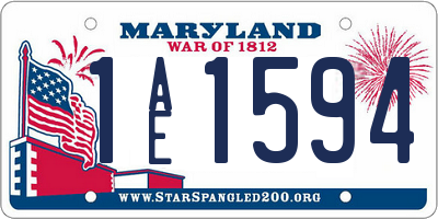 MD license plate 1AE1594