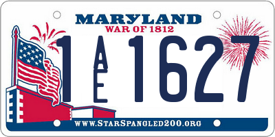 MD license plate 1AE1627