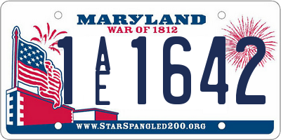 MD license plate 1AE1642