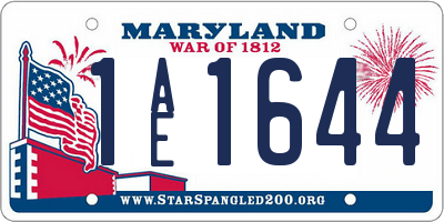 MD license plate 1AE1644