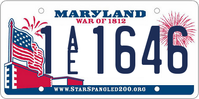 MD license plate 1AE1646