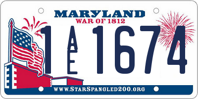 MD license plate 1AE1674