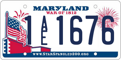 MD license plate 1AE1676