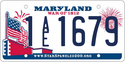 MD license plate 1AE1679