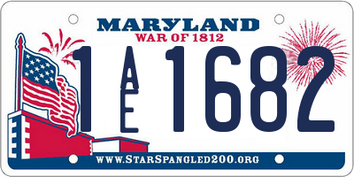 MD license plate 1AE1682