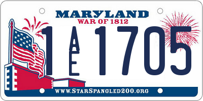 MD license plate 1AE1705