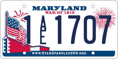 MD license plate 1AE1707