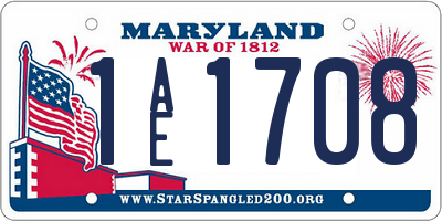 MD license plate 1AE1708