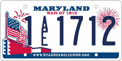 MD license plate 1AE1712