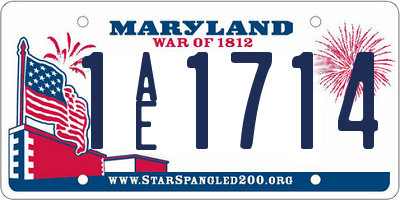 MD license plate 1AE1714