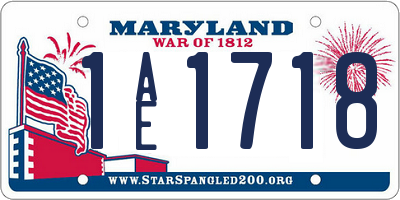 MD license plate 1AE1718