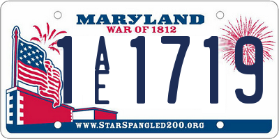 MD license plate 1AE1719