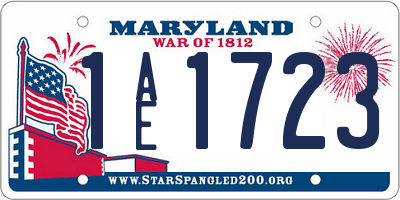 MD license plate 1AE1723