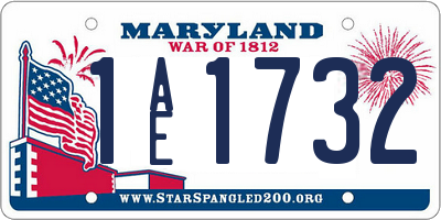 MD license plate 1AE1732