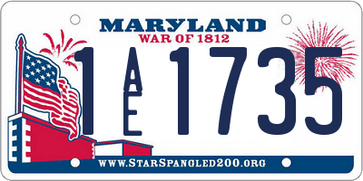 MD license plate 1AE1735