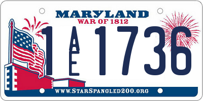 MD license plate 1AE1736