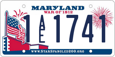 MD license plate 1AE1741