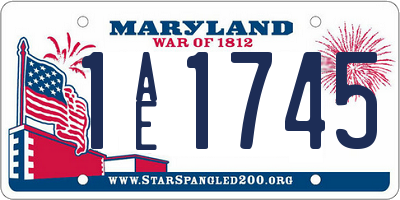 MD license plate 1AE1745