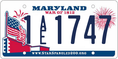 MD license plate 1AE1747
