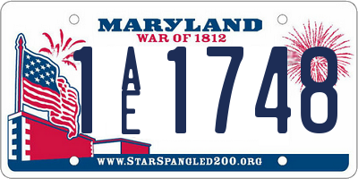 MD license plate 1AE1748