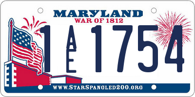 MD license plate 1AE1754