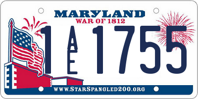 MD license plate 1AE1755