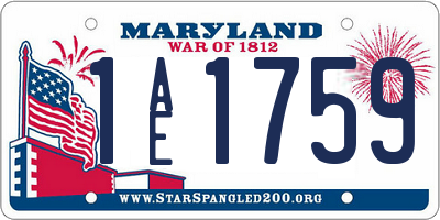 MD license plate 1AE1759