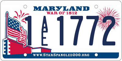 MD license plate 1AE1772