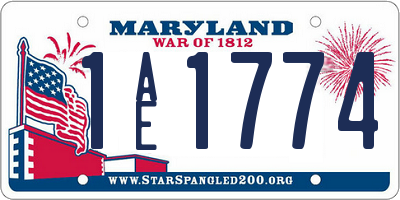 MD license plate 1AE1774