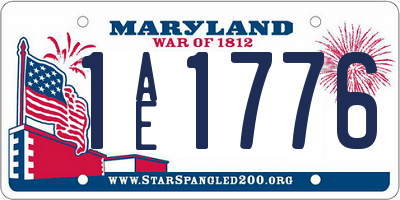 MD license plate 1AE1776