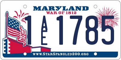 MD license plate 1AE1785