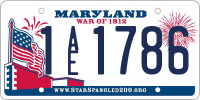 MD license plate 1AE1786