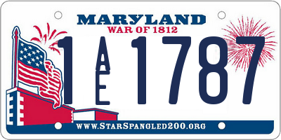 MD license plate 1AE1787