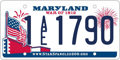 MD license plate 1AE1790