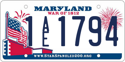 MD license plate 1AE1794