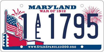 MD license plate 1AE1795