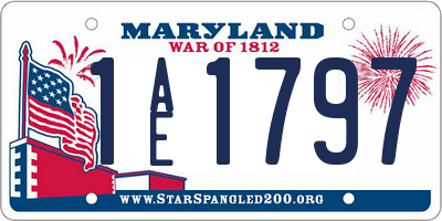 MD license plate 1AE1797