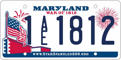 MD license plate 1AE1812