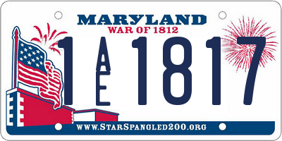 MD license plate 1AE1817