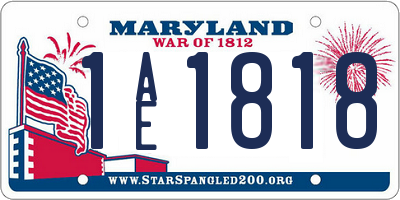 MD license plate 1AE1818