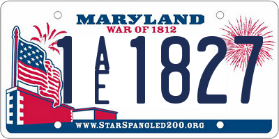 MD license plate 1AE1827