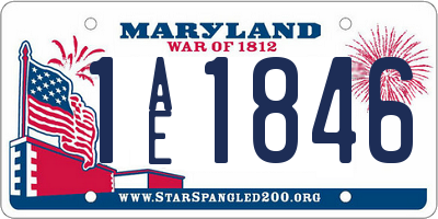 MD license plate 1AE1846