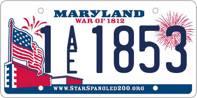 MD license plate 1AE1853