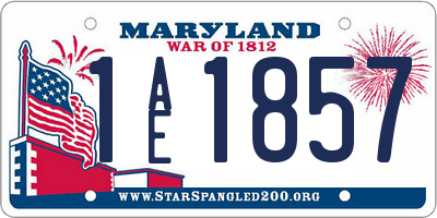 MD license plate 1AE1857