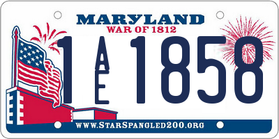 MD license plate 1AE1858