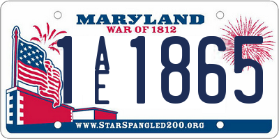 MD license plate 1AE1865