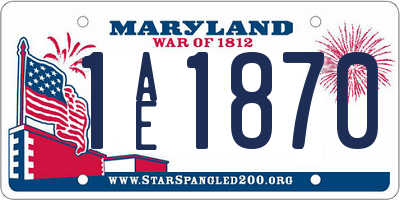 MD license plate 1AE1870