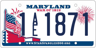 MD license plate 1AE1871