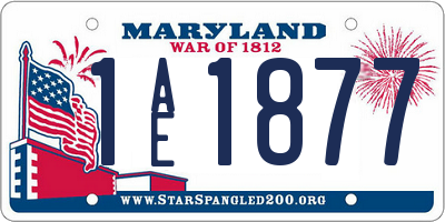 MD license plate 1AE1877