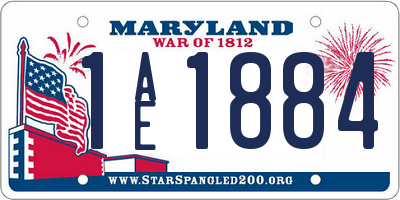 MD license plate 1AE1884